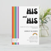 Retro Gay Trouwkoppels Douche Zijn & Zijn LGBTQ Kaart (Staand voorkant)