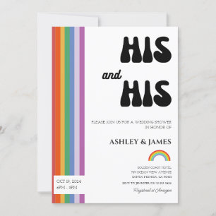 Retro Gay Trouwkoppels Douche Zijn & Zijn LGBTQ Kaart