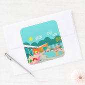 Retro Gay Zwembad Party Stickers (Envelop)