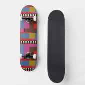 Retro geblokt ontwerp 6 persoonlijk skateboard (Voorkant)