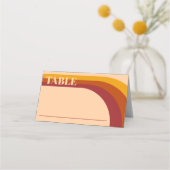 Retro gebogen boog streep bruiloft plaatskaartje (Voorkant)