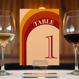 Retro Gebogen Boog Streep Bruiloft Tafel Nummer Kaart