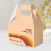 Retro gebogen boog streep liefde op vuur bruiloft bedankdoosjes