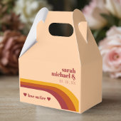 Retro gebogen boog streep liefde op vuur bruiloft bedankdoosjes