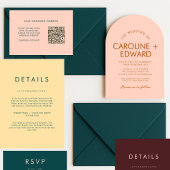 Retro Gebogen Gestreepte Trouwkaart Kaart