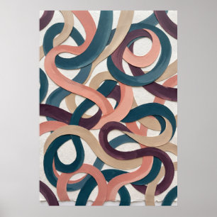 Retro gebogen lijnen abstracte poster