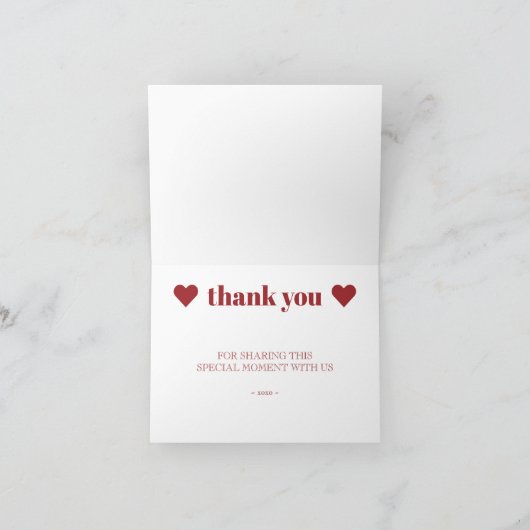 Retro gebogen streep boog trouwgunst bedankkaart (Binnen)