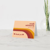 Retro gebogen streep boog trouwgunst bedankkaart (Voorkant)