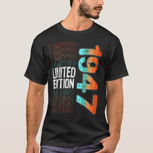 Retro Geboortejaar 1947 T-shirt (Voorkant)