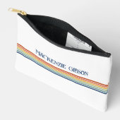 Retro Geborduurd Minimalistisch Strepen Accessoire Etui (Open)