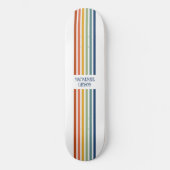 Retro Geborduurd Minimalistisch Strepen Persoonlijk Skateboard (Voorkant)