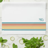 Retro Geborduurd Minimalistisch Strepen Theedoek (Gevouwen)