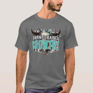 Retro Geboren en opgevoed land Western Cowb T-shirt
