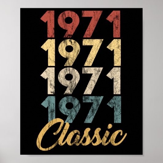 retro geboren in 1971 48e geboortedag gift poster (Voorkant)