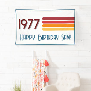 Retro geboren in 1977 Streep 50ste verjaardag  Spandoek