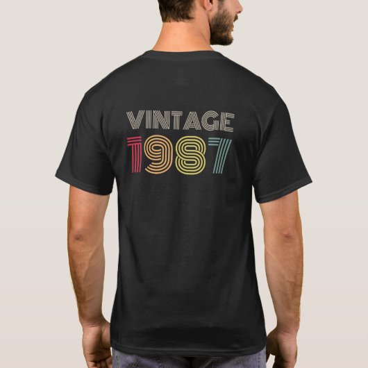  retro geboren in 1987 t-shirt (Achterkant)