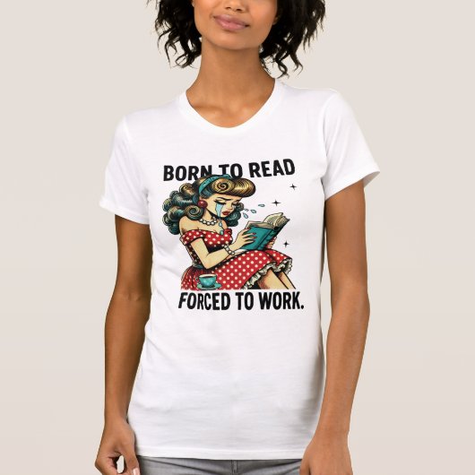 Retro geboren om te lezen t-shirt (Voorkant)