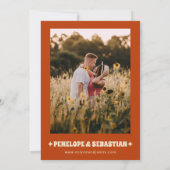 Retro gebrande Sinaasappel terracotta groovy vet b Kaart (Achterkant)