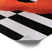 Retro gebreide bloem 3D kunst print sinaasappel, z (Hoek)