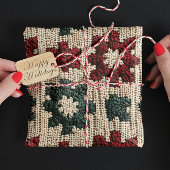 Retro Gebreide Rode Groene Kerst Trui Weer Cadeaupapier