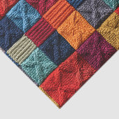 Retro Gebreide Vierkantjes Quilt Patroon BP4 Decou Tissuepapier (Detail)