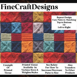 Retro Gebreide Vierkantjes Quilt Patroon BP4 Decou Tissuepapier