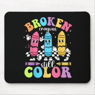 Retro gebroken krijtjes kleuren nog steeds geestel muismat