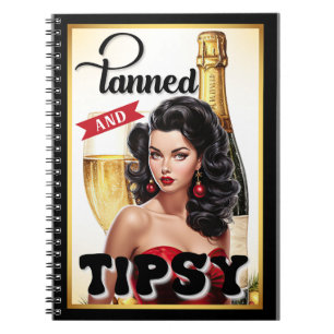 Retro Gebronsd en Tipsy Pin-up Notitieboek