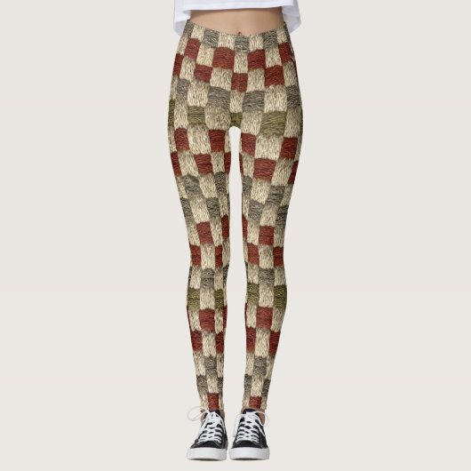 Retro Gecontroleerd ontwerp voor draagtas Leggings (Voorkant)