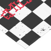 Retro Gecontroleerd Patroon zwart-wit Korte Tafelloper (Hoek)