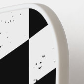 Retro Gecontroleerd Patroon zwart-wit Pickleball Paddle (Links Detail)