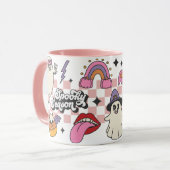 Retro gecontroleerd Spooky seizoen girly Happy Hal Mok (Voorkant links)