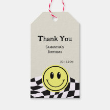 Retro  gecontroleerd verjaardagszwart Dank u