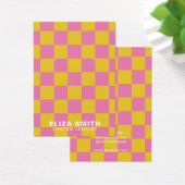 Retro Gecontroleerde roze gele juwelen Kaart (Bureau)