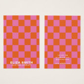 Retro Gecontroleerde roze Oranje juwelen display K Visitekaartje (Voorkant /achterkant)