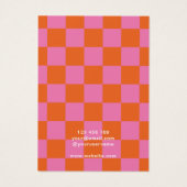 Retro Gecontroleerde roze Oranje juwelen display K Visitekaartje (Achterkant)