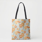 Retro gedempt Canvas tas bloemen van 1970 (Voorkant)