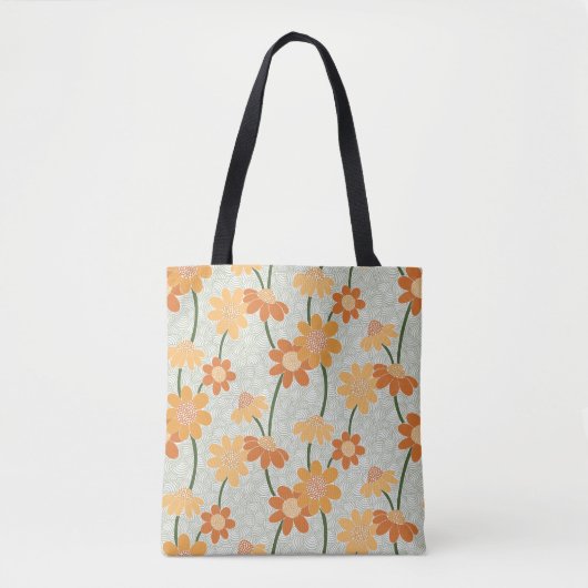 Retro gedempt Canvas tas bloemen van 1970 (Voorkant)