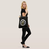 Retro Gedrukte Gouden en Zilveren effect Muzieknot Tote Bag (Op model)