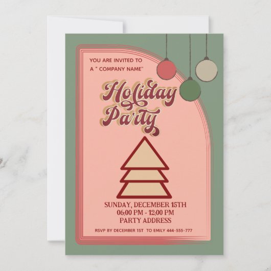 Retro gedurfde kleurrijke leuke bedrijfsuitnodigin kaart (Voorkant)