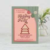 Retro gedurfde kleurrijke leuke bedrijfsuitnodigin kaart (Staand voorkant)