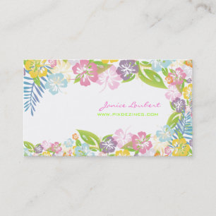 Retro gedurfde tropische bloemen/eierschaal voorra visitekaartje