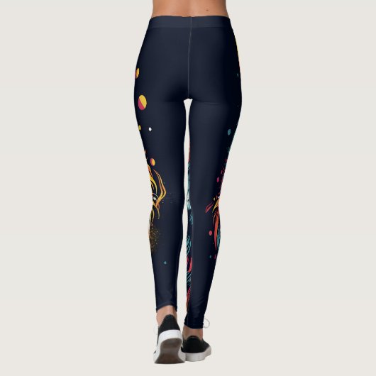 Retro Geek Chic Feline Leggings (Achterkant)