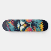 Retro Geek Chic Feline Persoonlijk Skateboard (Horizontaal)