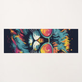 Retro Geek Chic Feline Yogamat (Achterkant (horizontaal))
