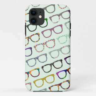 Retro Geek Hipster Glasses Pattern iPhone5 hoesje