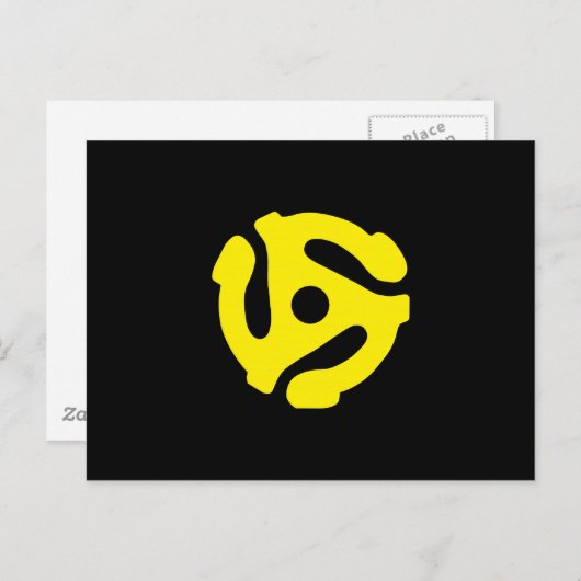 Retro  Geel 45 voorzetkamer DJ Briefkaart (Voorkant / Achterkant)