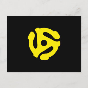 Retro  Geel 45 voorzetkamer DJ Briefkaart