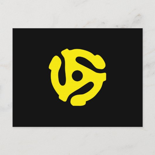 Retro  Geel 45 voorzetkamer DJ Briefkaart (Voorkant)