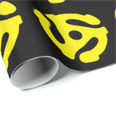 Retro  Geel 45 voorzetkamer DJ Cadeaupapier (Rol Hoek)